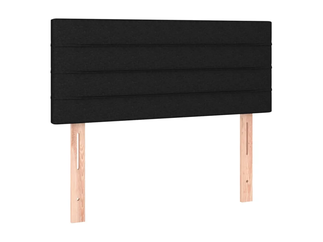 Sommier tapissier avec matelas et LED Noir 90x190 cm Tissu