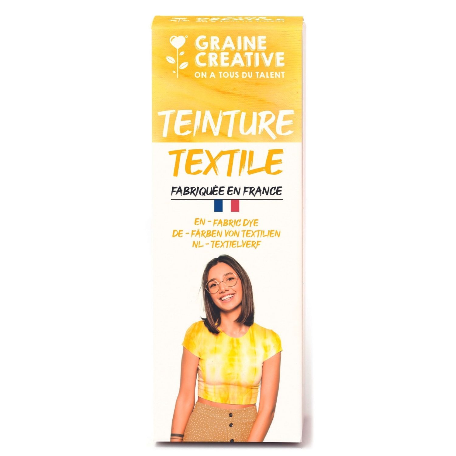 Peinture pour textile 100 ml effet tie and die - jaune
