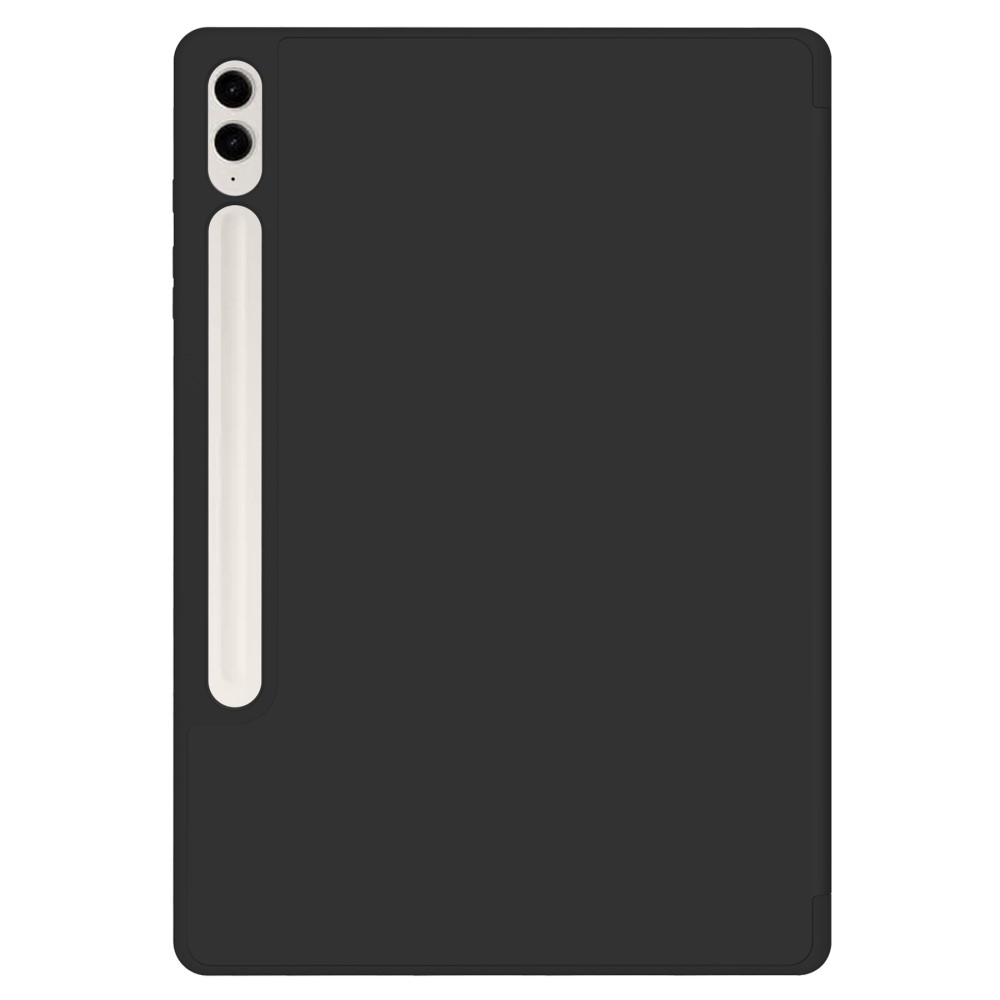 Samsung Galaxy Tab S9 FE  Plus Leder Tasche Smart Cover Hülle S-Pen Halterung - Schwarz