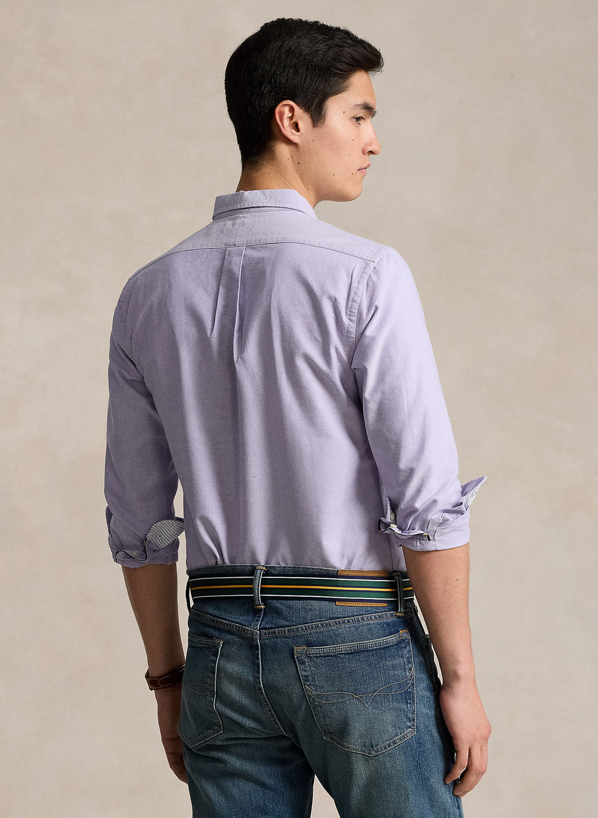 Chemise slim-fit col classique en coton | Violet