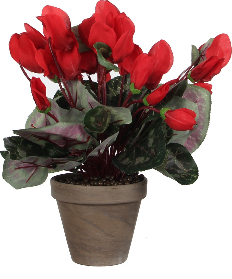 Mica Decorations kunstplant Cyclaam rood D 30 H 30 cm