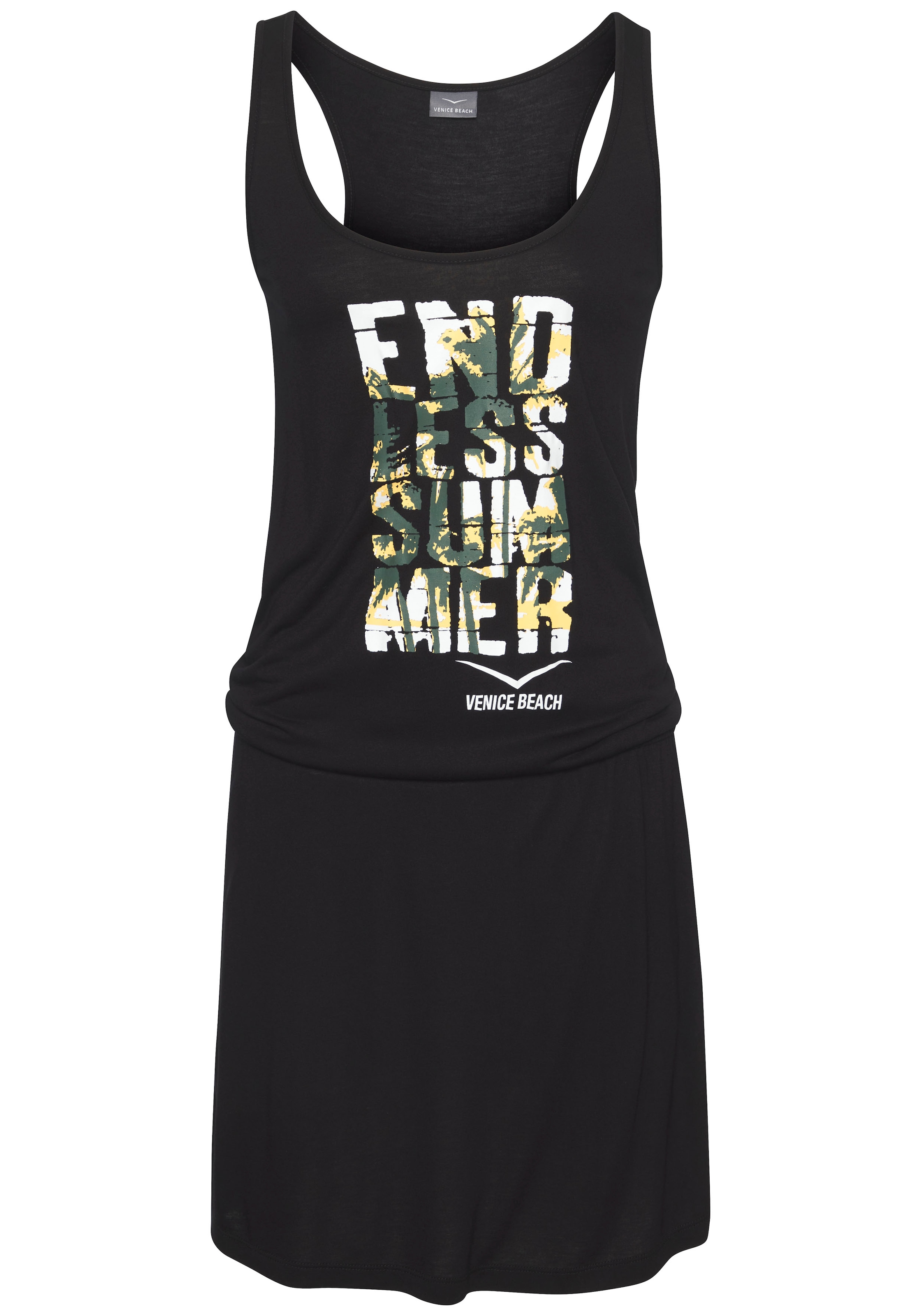 Venice Beach Strandkleid mit Frontprint, lockeres Longshirt aus Jersey, Sommerkleid