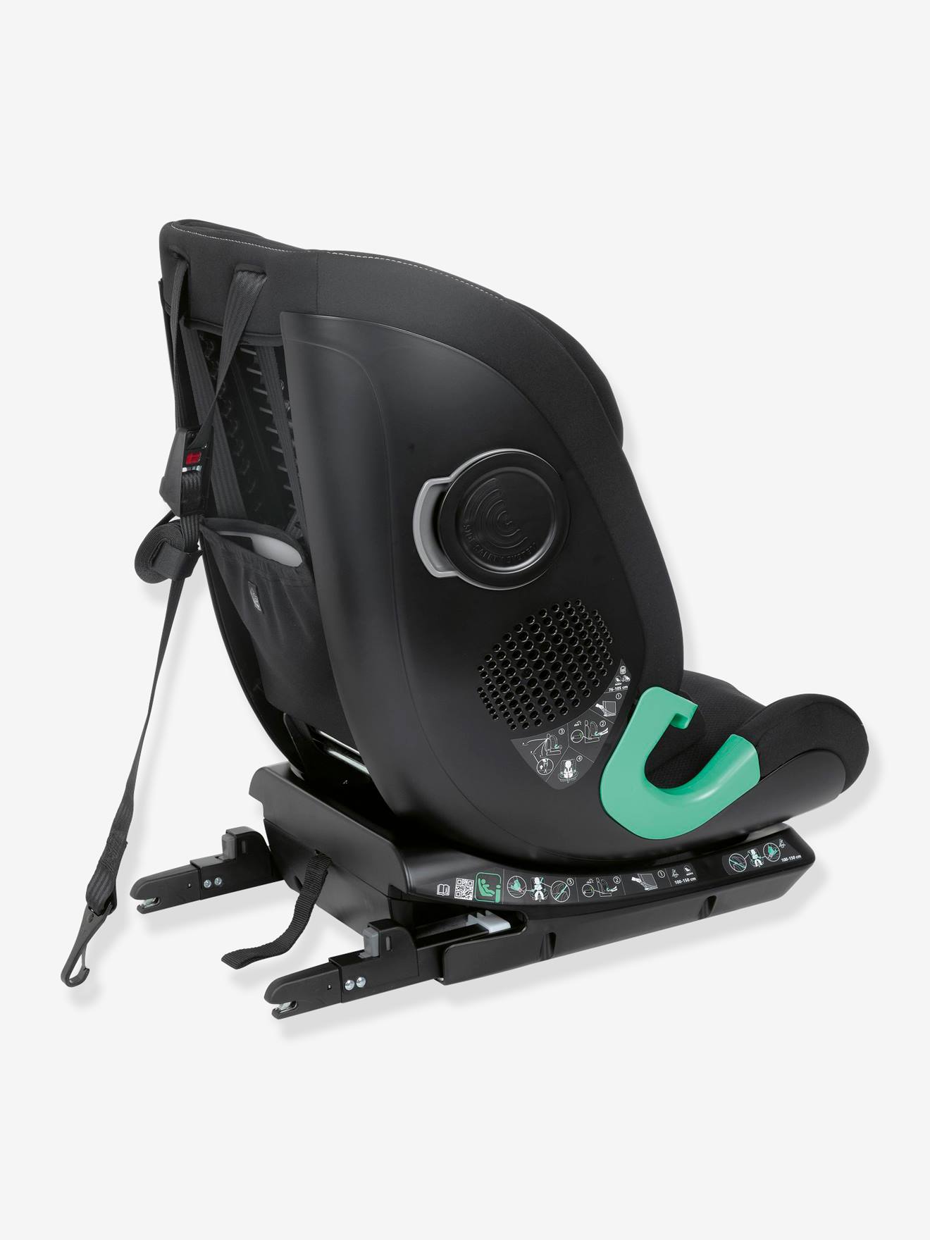Cadeira auto CHICCO MySeat i-Size para crianças de 76 a 150 cm, equivalente aos grupos 1/2/3, preta lisa.