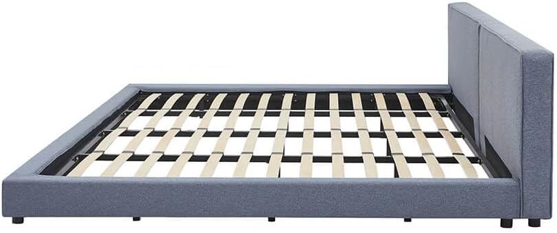 Home Deluxe Bett mit Ablage GALAXIS - Grau 270 x 200 cm - inkl. Matratze & Lattenrost | bodentiefes Designbett, Familienbett, Polsterbett, Futonbett
