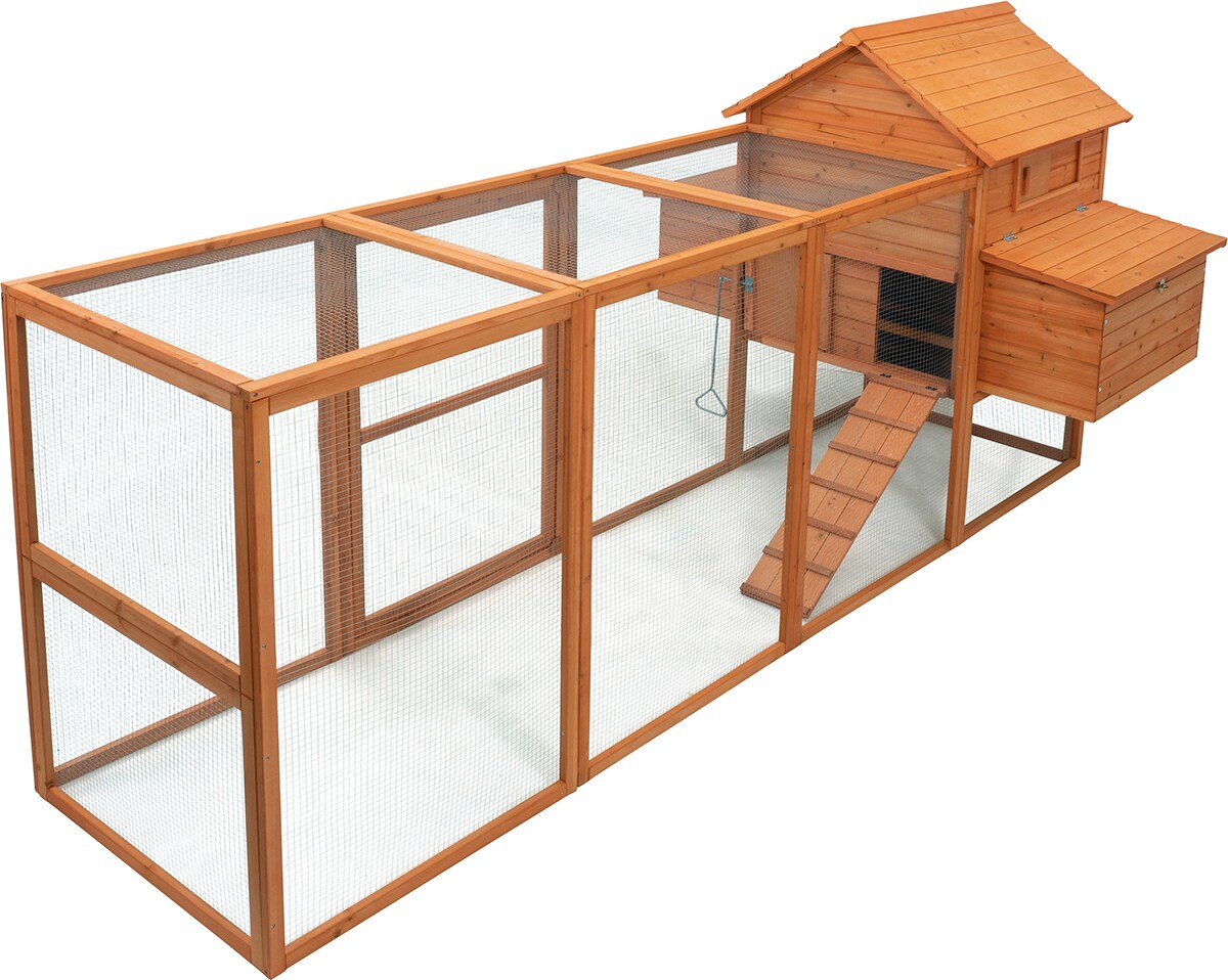 MyAnimal Hühnerstall XXL für 8 Hühner MH-22, Hühnerhaus mit zwei Nistkästen, Auslauf, zwei Ebenen (Braun 2.0)