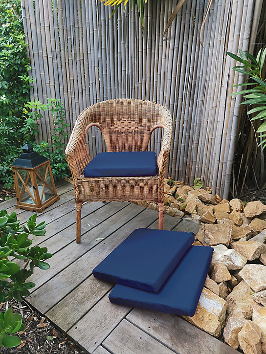 Galette de chaise Easy for life bleu L.39 x l.39 x Ep.5cm