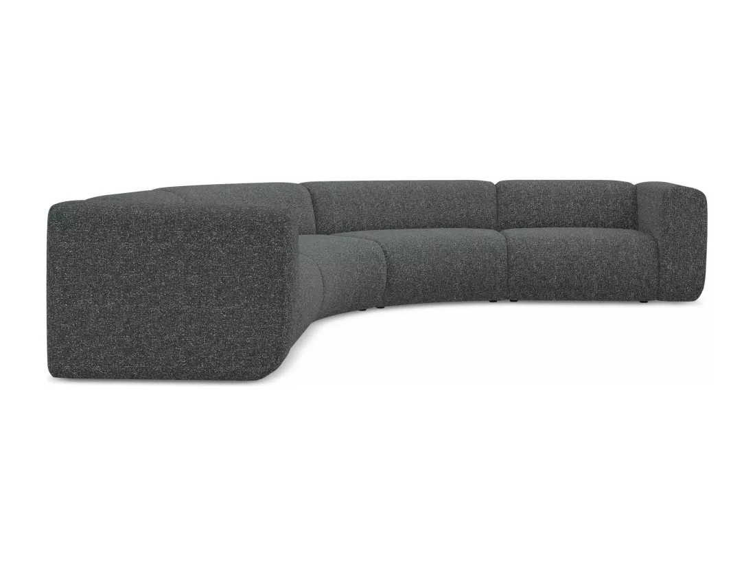 Canapé d'angle modulable en tissu texturé - graphite - EKAHI