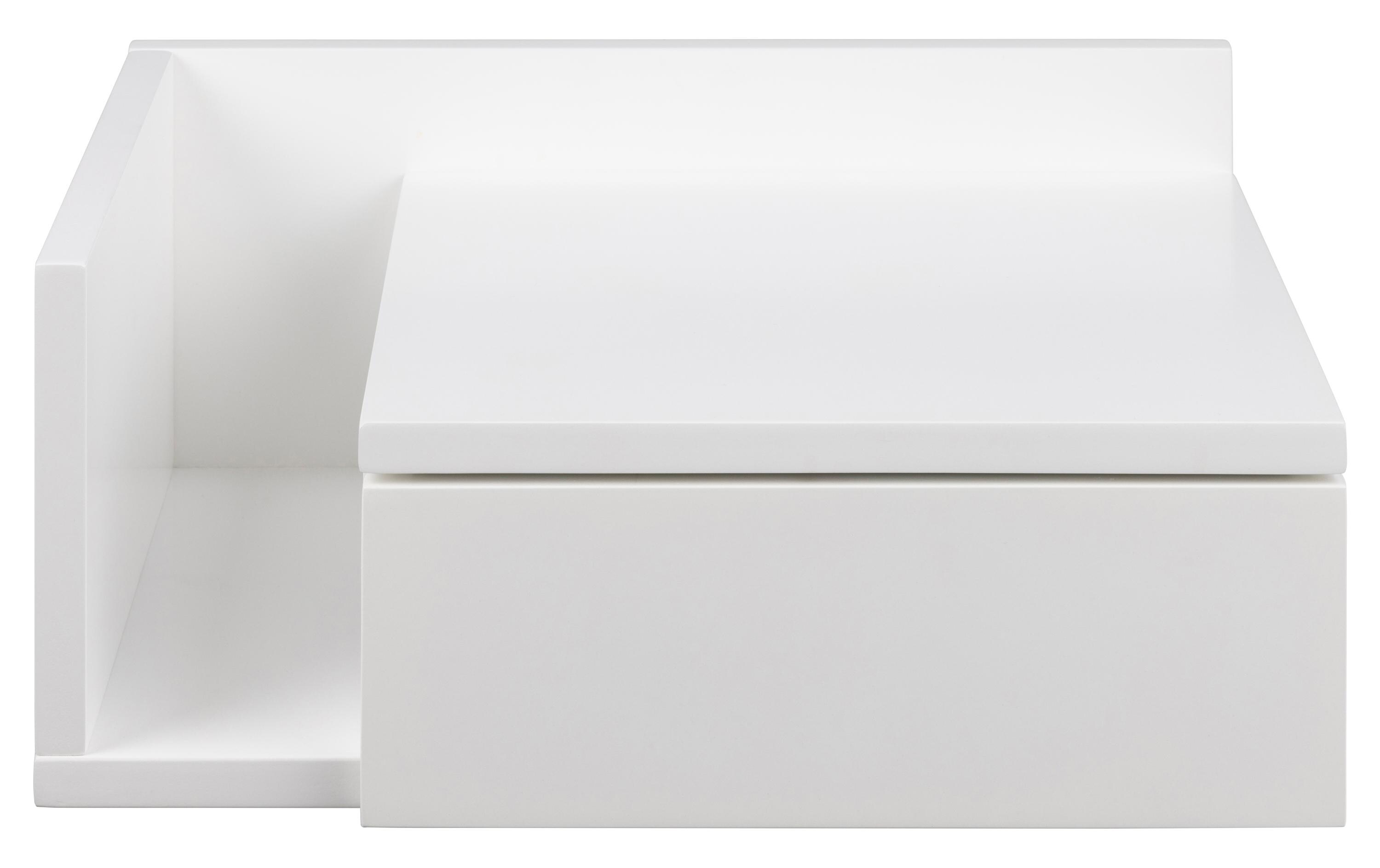 Nachttisch Ashlan 40 cm x 16.5 cm, Weiss glanzBeistelltisch