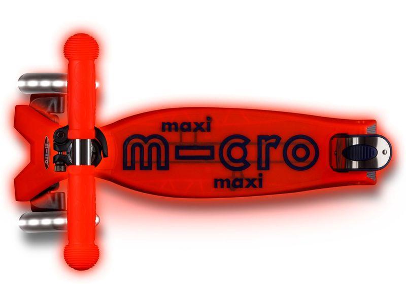 Micro Mobility Kickboard Maxi Micro Deluxe Glow LED Rot Scooter für Kinder
