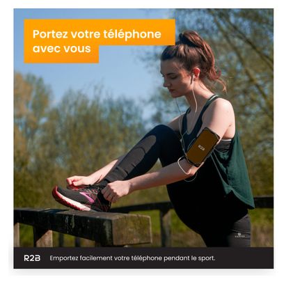 Brassard Téléphone R2B de course avec rotation à 360 degrés - jusqu'à 6 5 pouces Noir