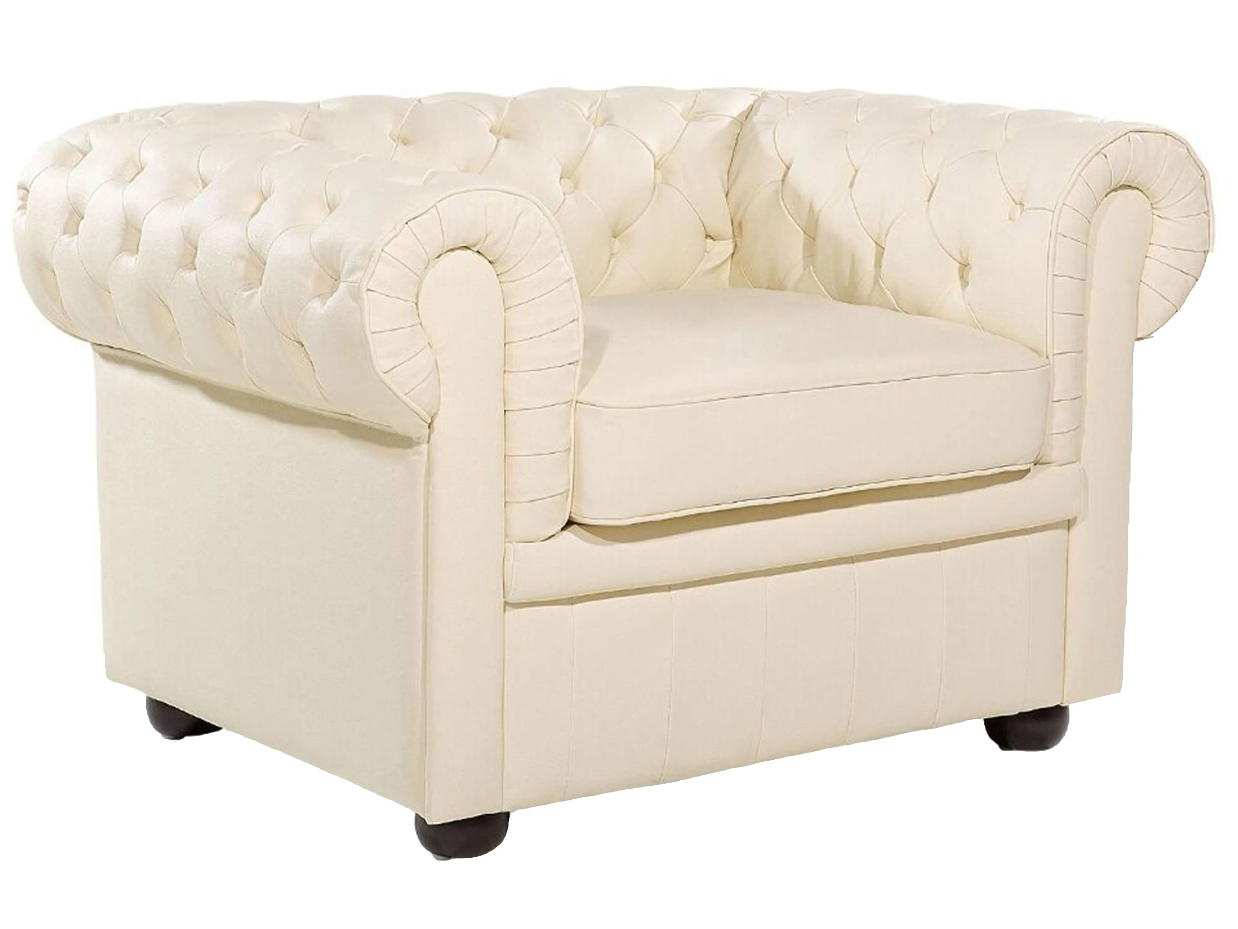 Bankenset 4-zits CHESTERFIELD Leer Lichtbeige