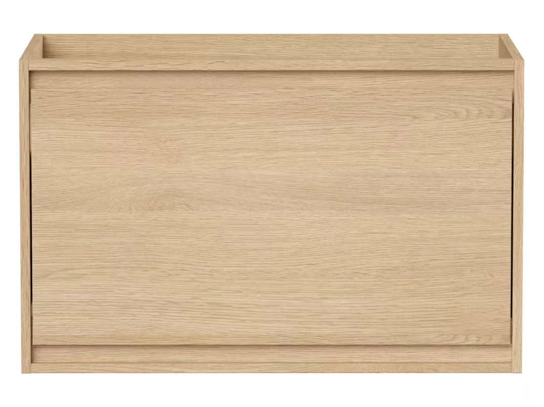 Meuble sous vasque avec tiroir à l'anglaise - Placage chêne - 80 cm - MESLIVA