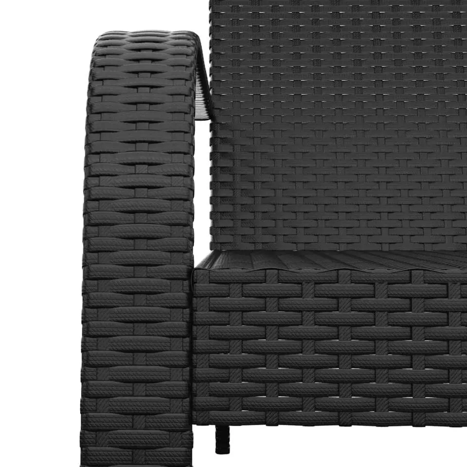 vidaXL - Tuinstoel Adirondack - Zwart - Poly rattan