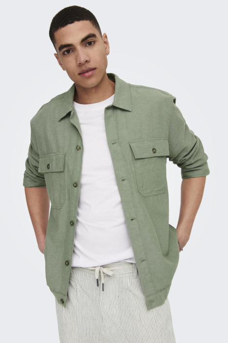 Only & Sons groene heren overhemd