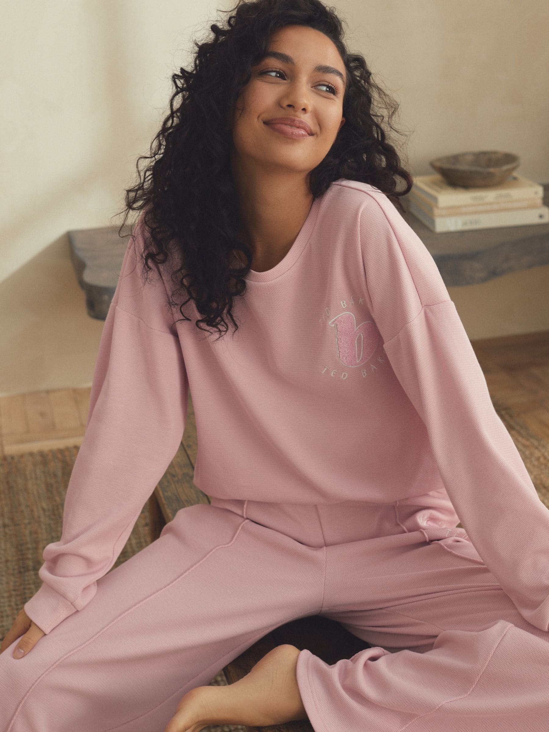 Roze - B by Ted Baker Brushed Waffle Cotton Blend Pyjamas