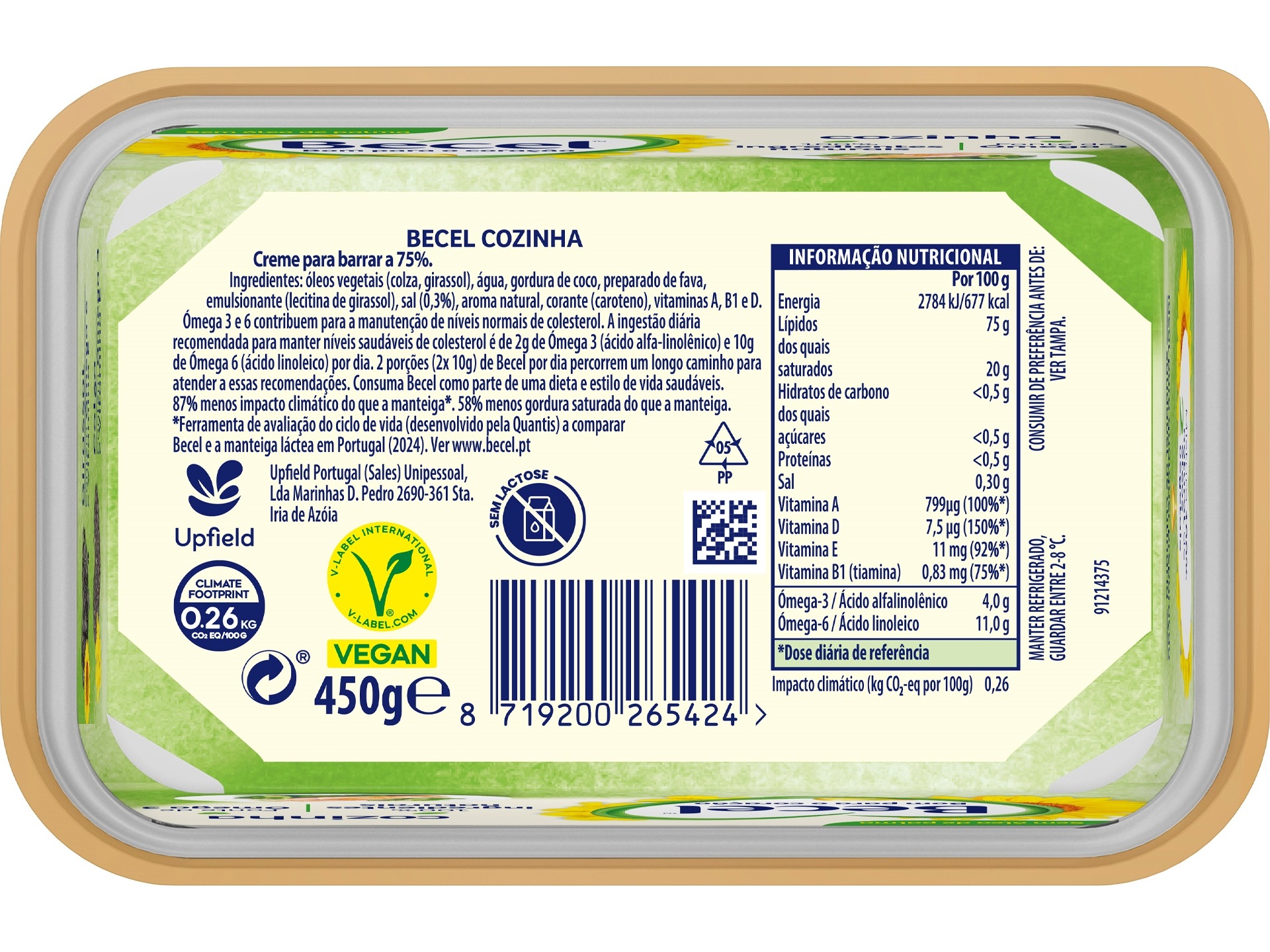 CREME BECEL VEGETAL CULINÁRIA 450G