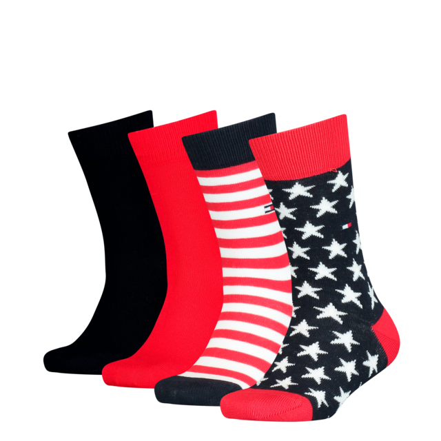 Tommy Hilfiger Socken »TH KIDS SOCK 4P STARS & STRIPES ECOM« 4 Paar,  mit auffälligen Designakzenten