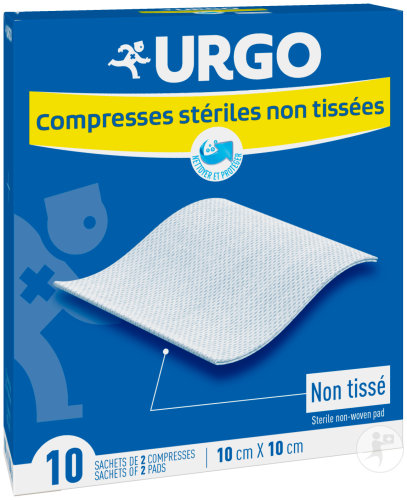 Urgo Compresses Stériles Non Tissées 10x10cm Sachets 10x2 Pièces
