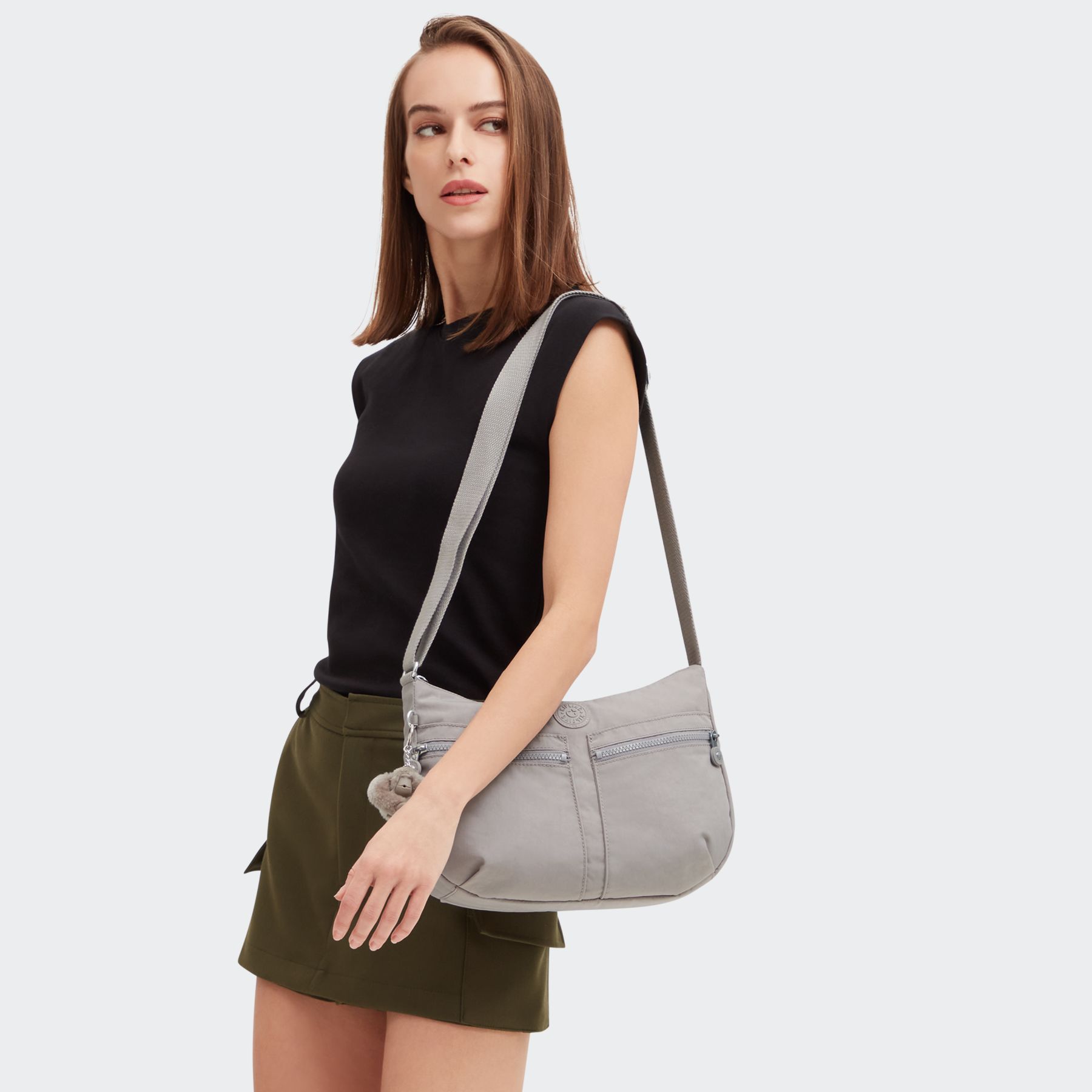 IZELLAH Sac Épaule à Bandoulière Taille Moyenne  - Grey Gris