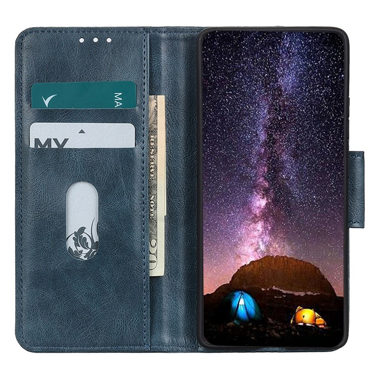 Samsung Galaxy S25 Edge Echtleder Tasche Flip Cover (RFID Schutz) - Blau