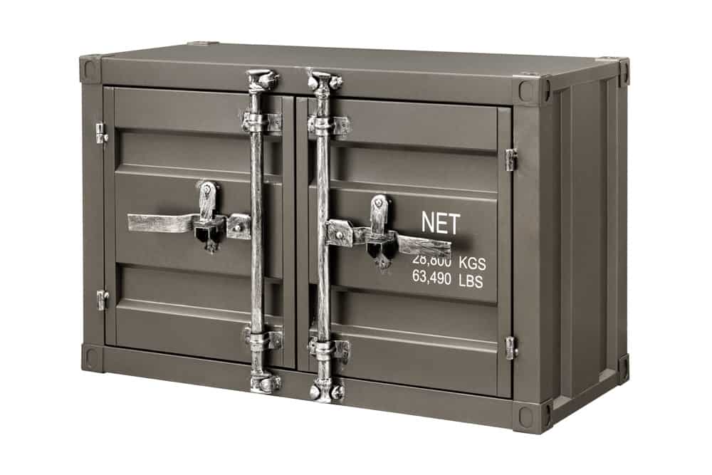 Container-Schrank GLOBETROTTER 80cm anthrazit Metall Aktenschrank mit Flügeltüren