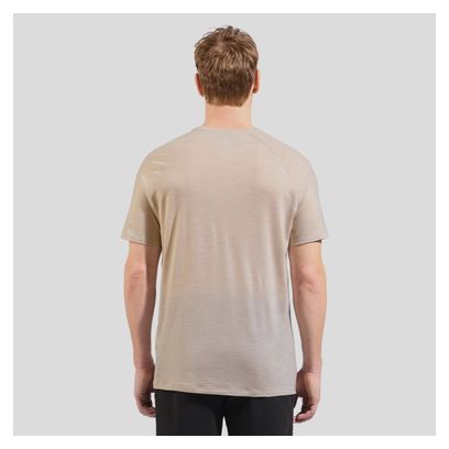 T-Shirt Odlo Run Bike Hike Ascent Performance Wool 130 Beige