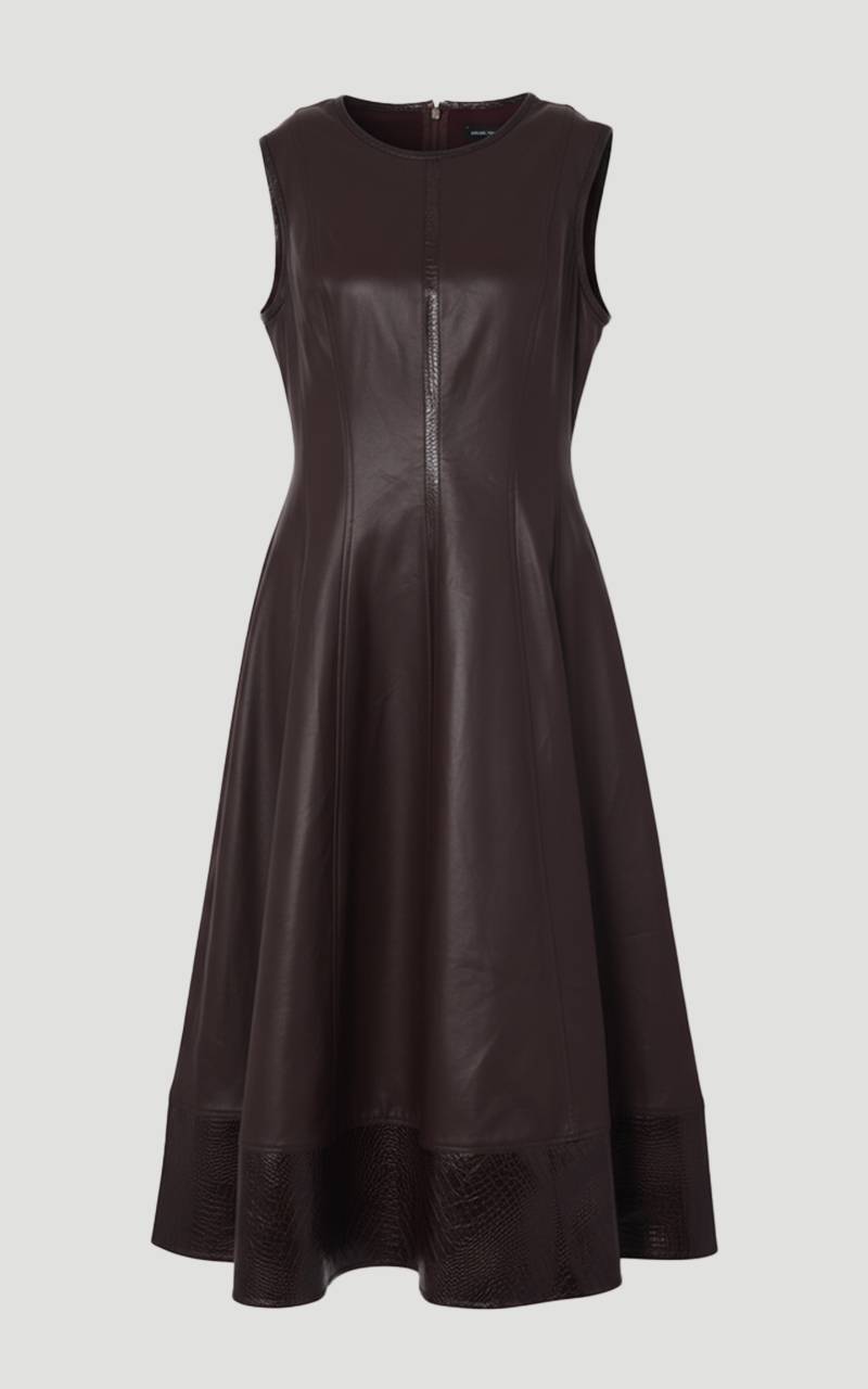 KarenMillen Robe Mi-Longue en synthétique Effet Crocodile