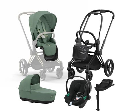 Cybex Priam Duovogn inkl. Aton B2 & Base, Leaf Green/Matt Black