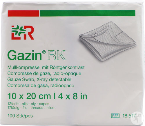 Lohmann & Rauscher Gazin Compresse De Gaze Non Stérile 12 Plis XR 10x20cm 100 Pièces (18517)