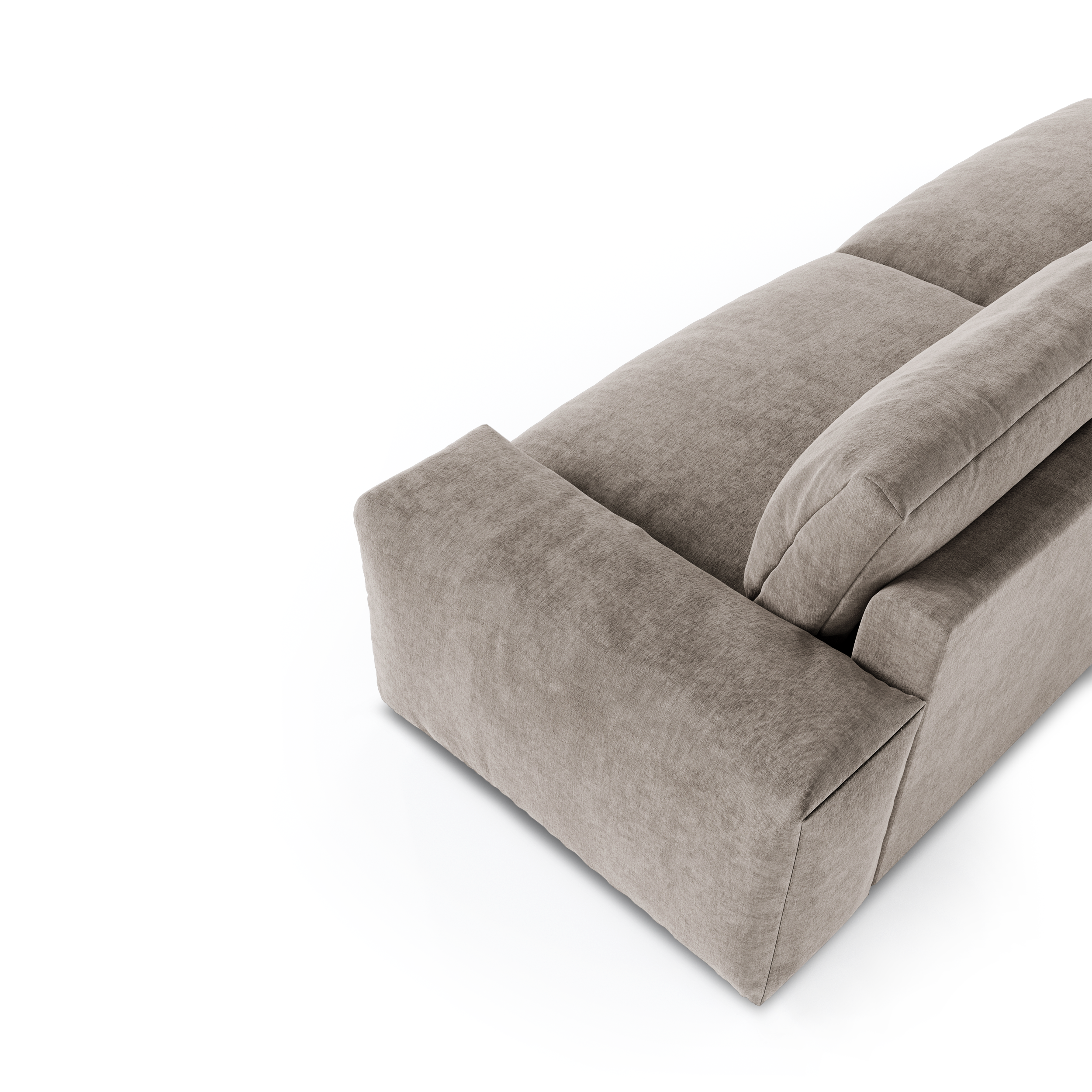 Rechte bank BLISS 4 personen Fluweel Mol