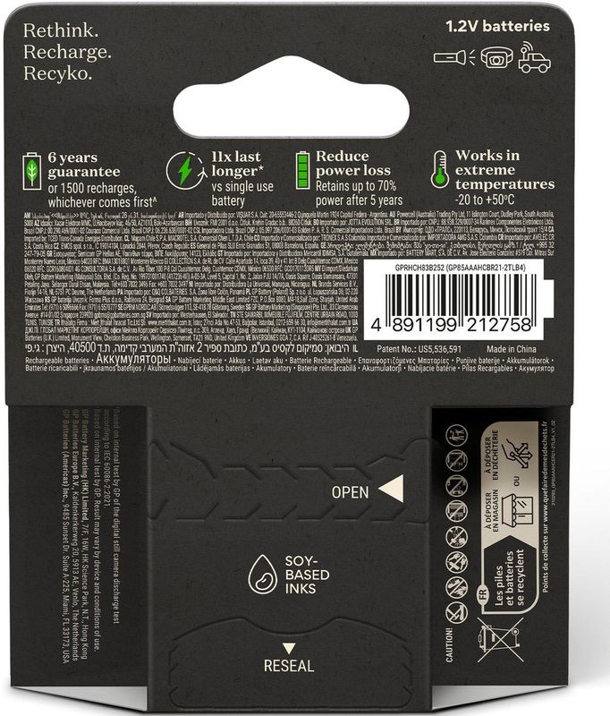 GP - ReCyko PRO - Oplaadbare Batterijen - AAA - 800 mAh - 4 Stuks