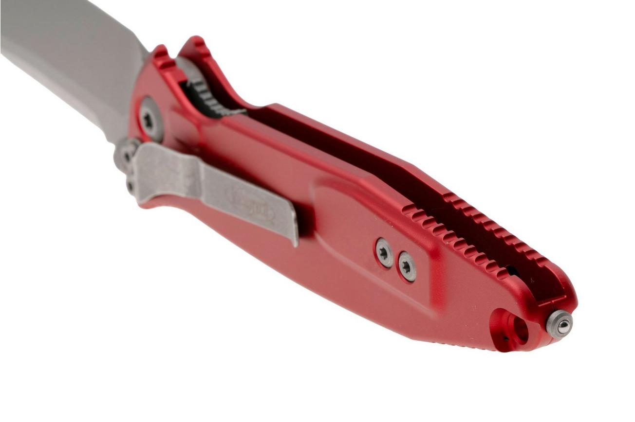 Microtech Socom Elite 160-10APRD, Apocalyptic Stonewashed M390 Tanto, Red Aluminum zakmes
