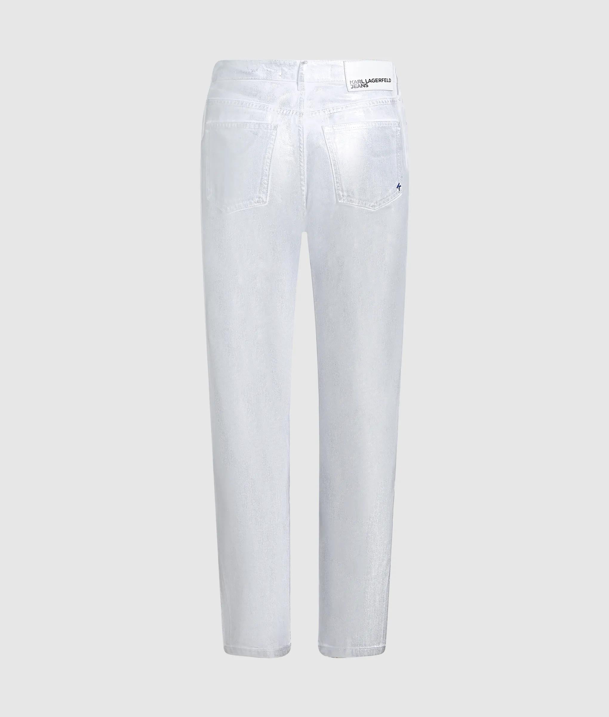 Metallic zilver mom jeans