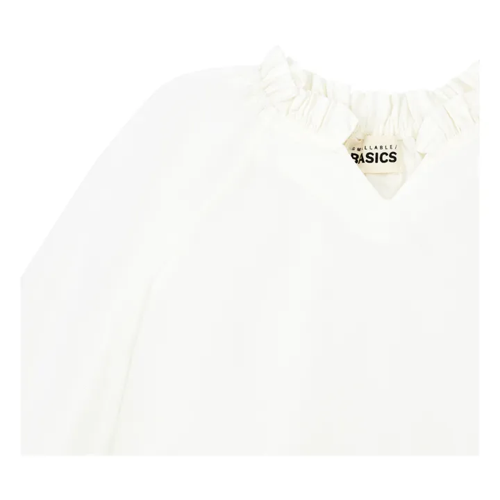 SMALLABLE BASICS Blouse Fille en Popeline Organique Manches 3/4 | Blanc cassé