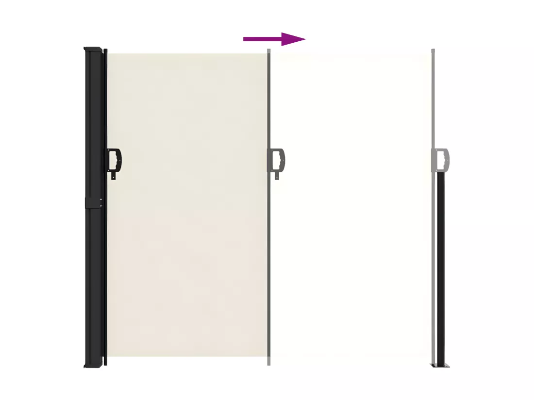 Auvent latéral rétractable crème 180x500 cm