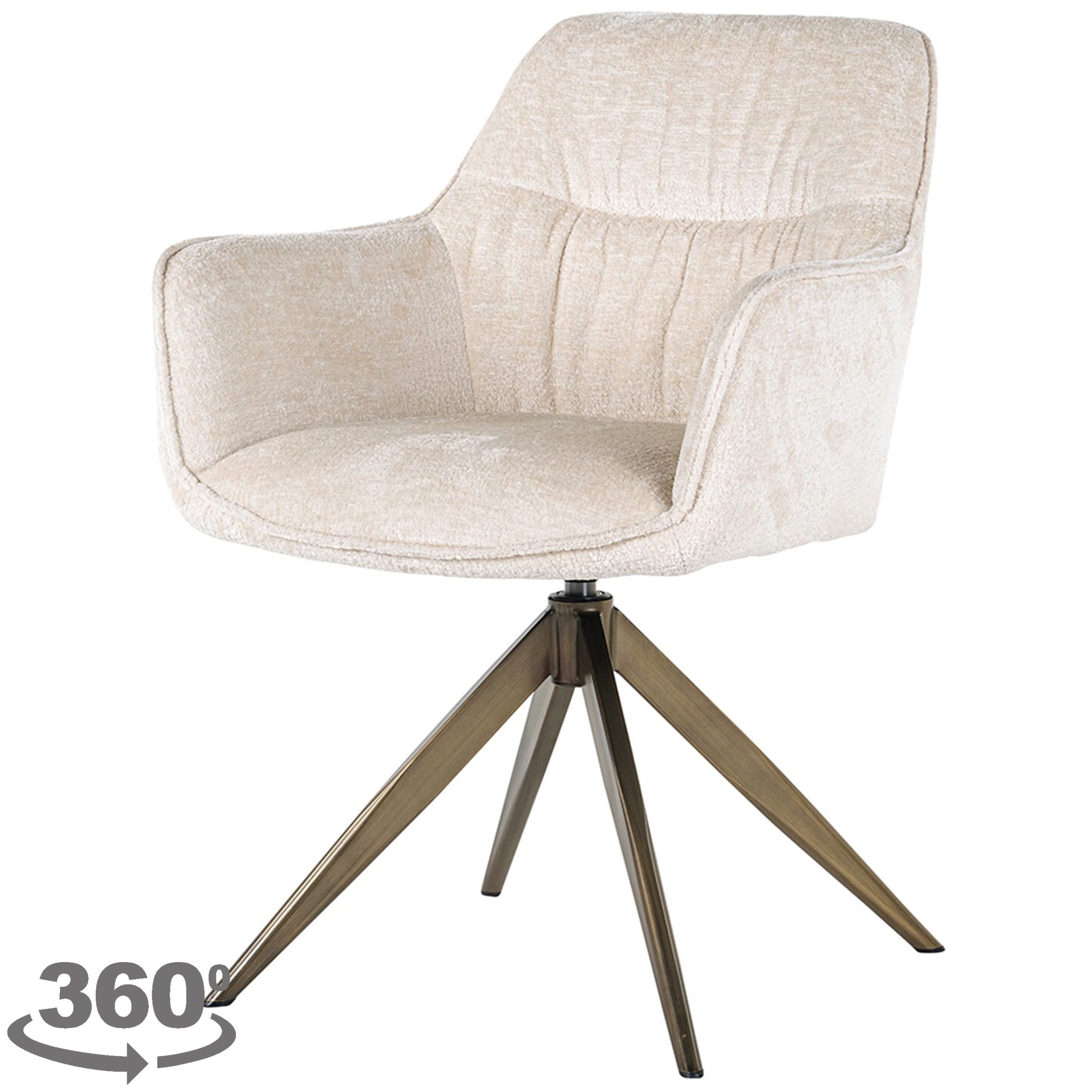 Eetkamerstoel 210891 White Chenille Aline B59 x D61 x H82 cm