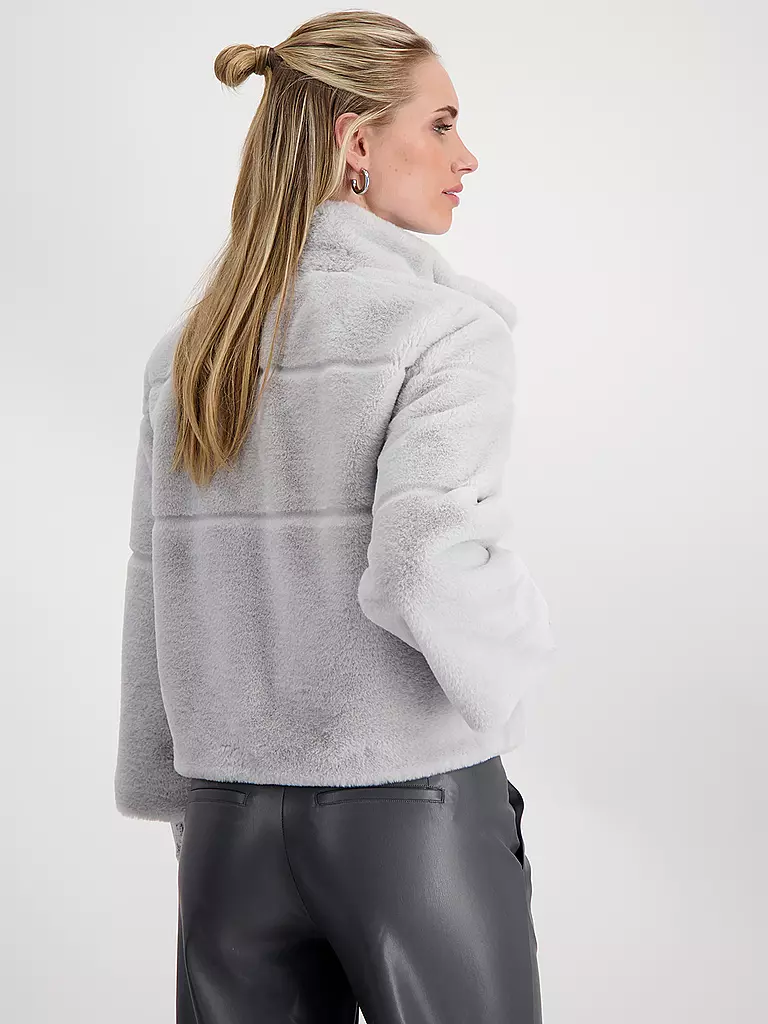 MONARI Jacke in Felloptik  hellgrau