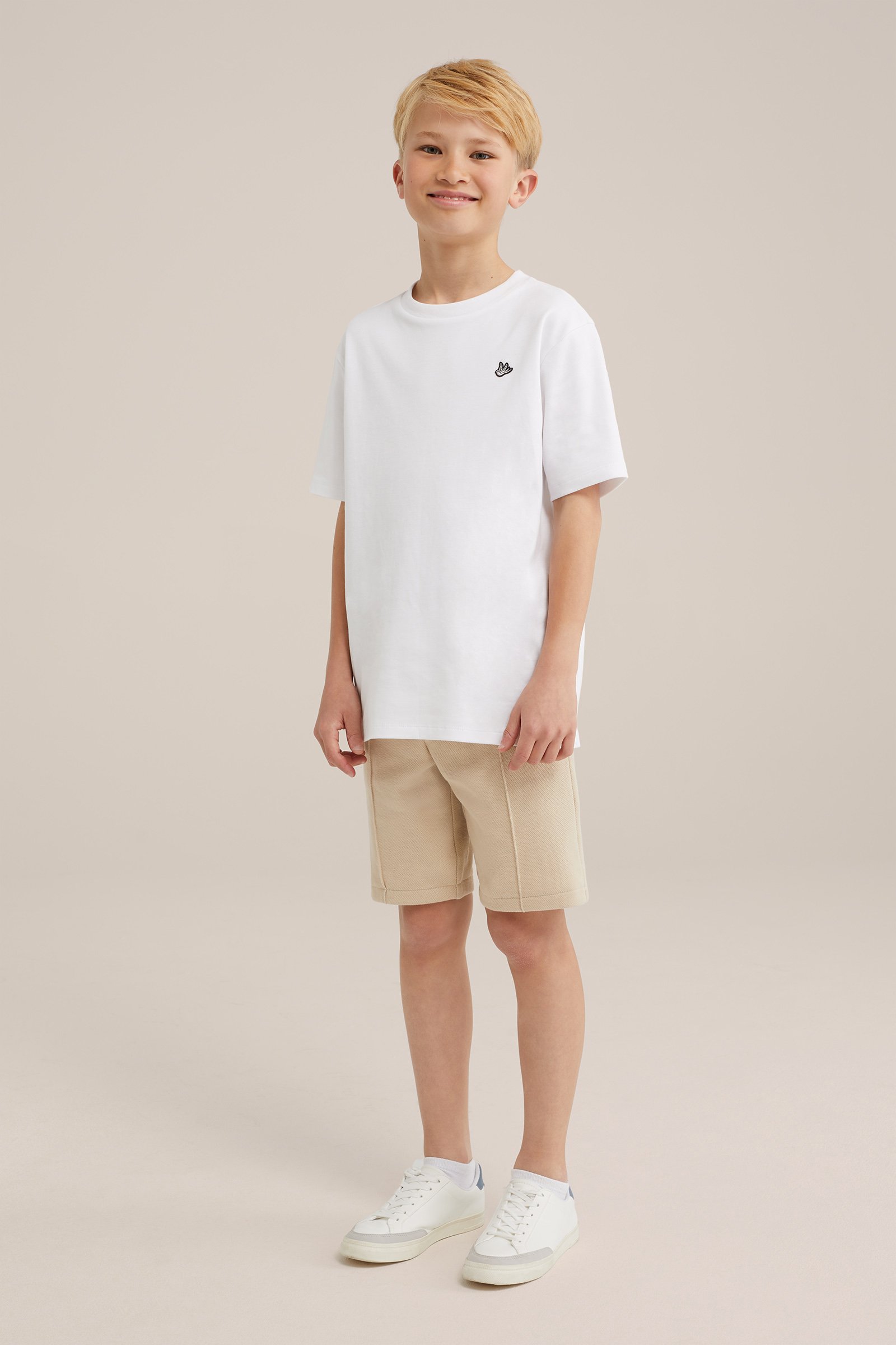Jongens short met structuur WE Fashion Beige