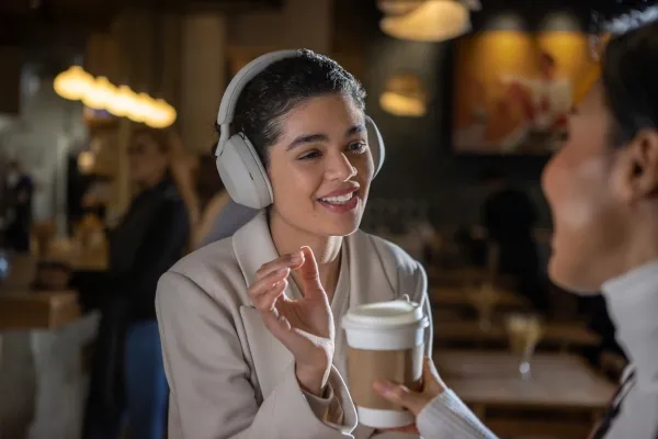 [OUTLET] - Sony WH-1000XM5 - Hovedtelefoner med mik. - fuld størrelse - Bluetooth - trådløs, kablet - aktiv støjfjerning - 3,5 mm jackstik - sølv
