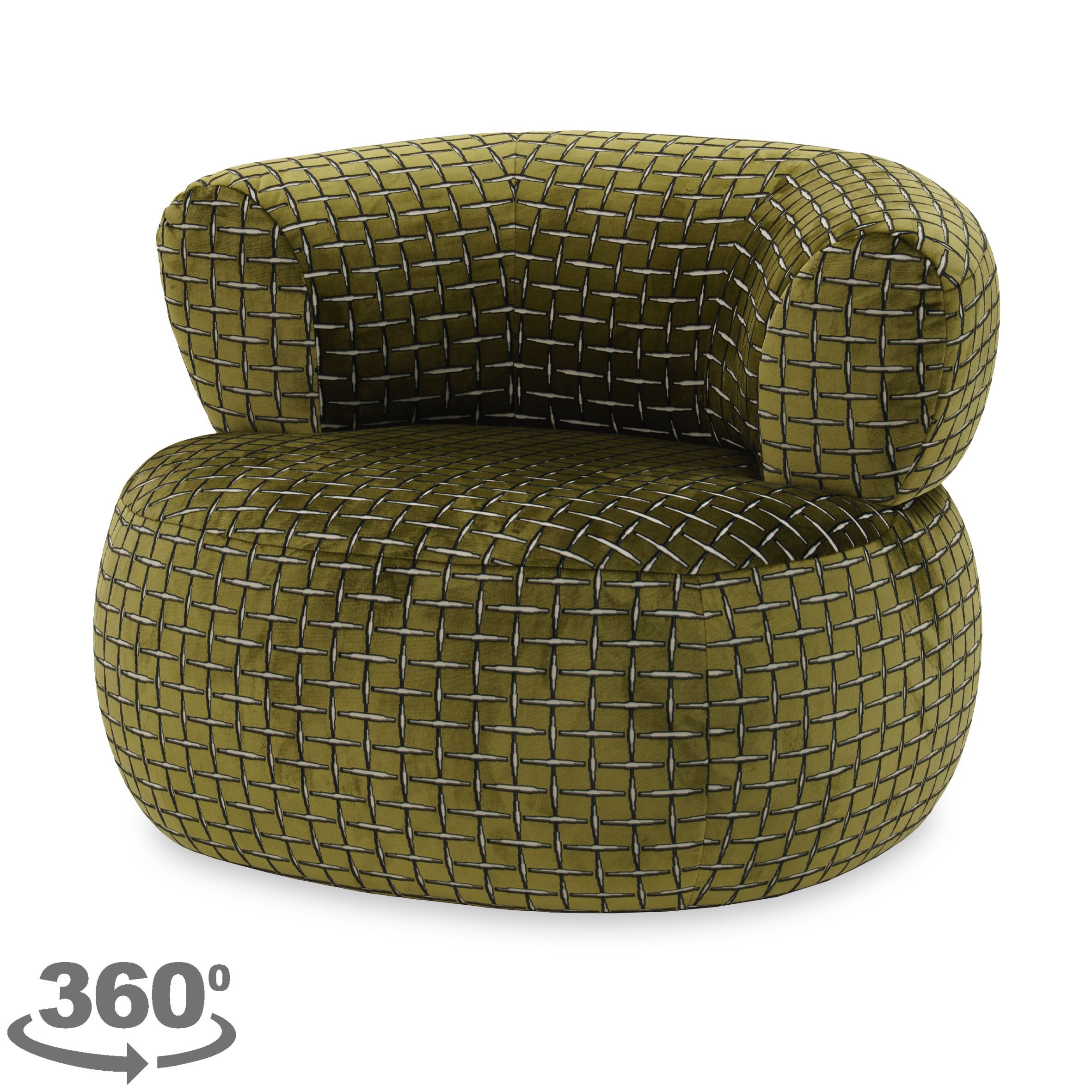 Draaifauteuil Letters B96 x D81 x H77 cm