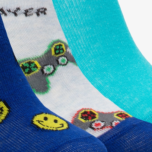 3 paar kinder sneakersokken smiley