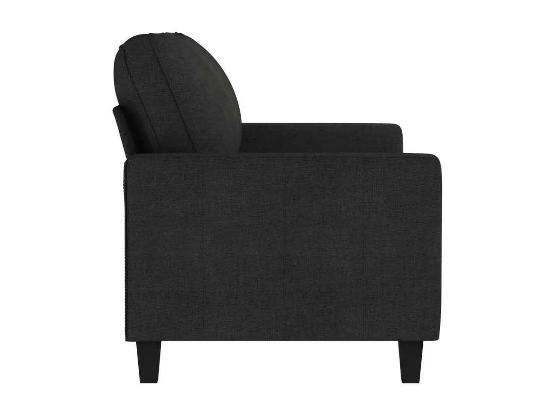 Canapé à 2 places Noir 140 cm Tissu