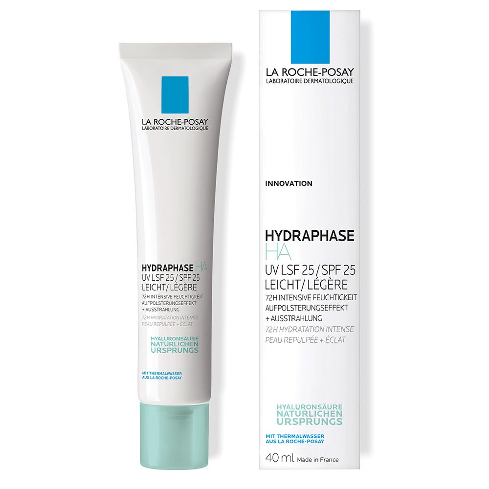 La Roche Posay Hydraphase HA UV Leicht: Tagescreme mit Lichtschutzfaktor 25 sowie Hyaluronsäure und Glycerin für feuchtigkeitsarme, fahle Haut