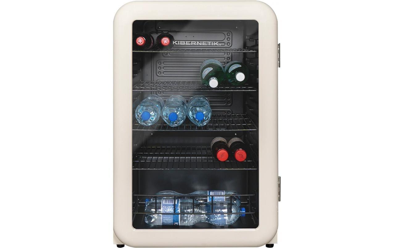 Gewerbekühlschrank RKS130 Retro Beige, Rechts, Wechselbar<br>Getränkekühlschrank