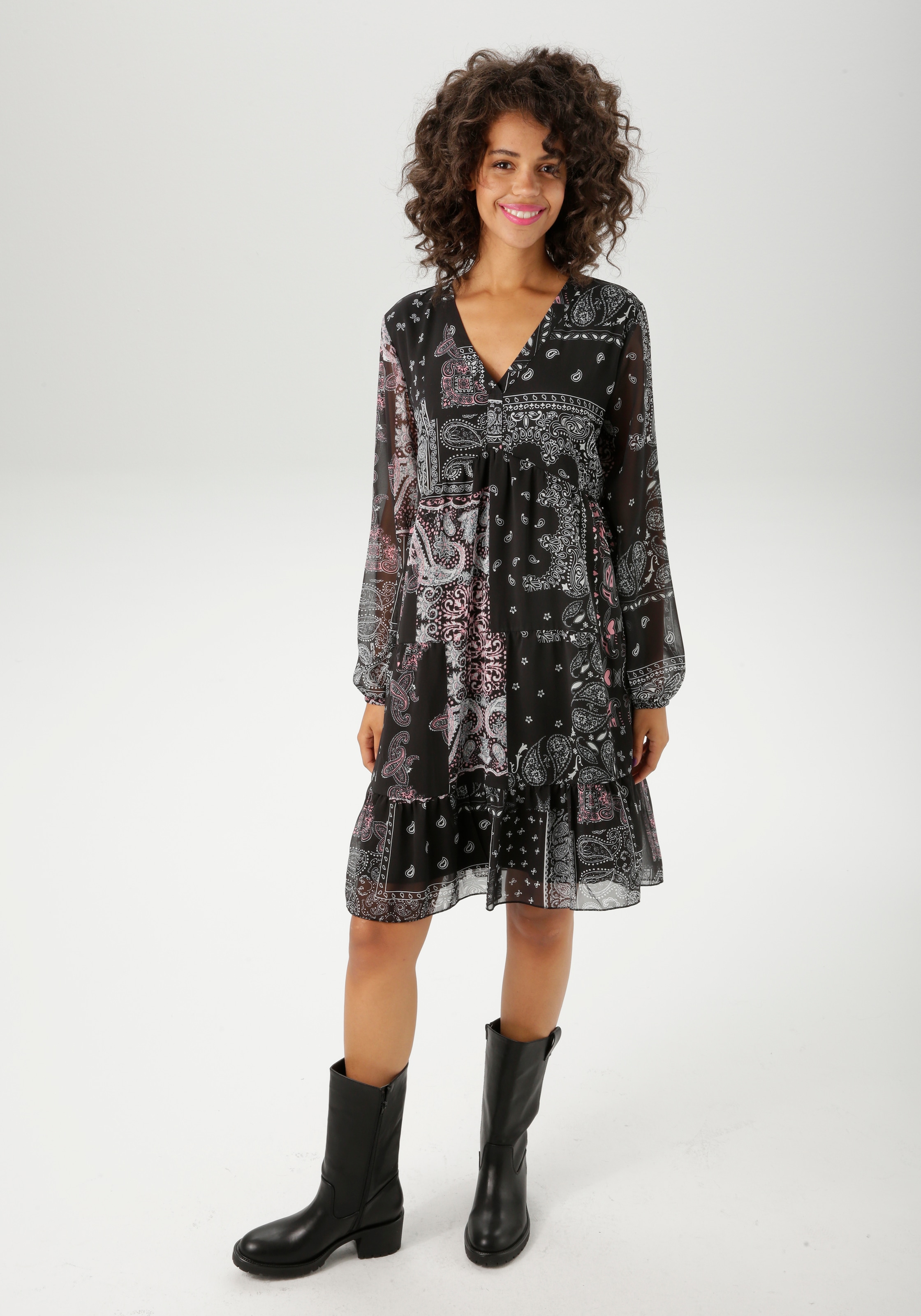 Aniston CASUAL Tunikakleid im fantasievollen Paisley-Muster-Mix - NEUE KOLLEKTION