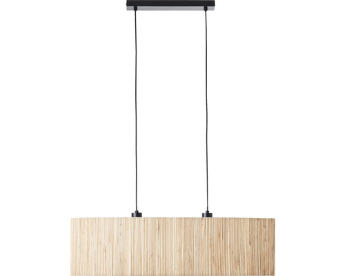 Hanglamp, 2-lichts, HxBxD 120x78x22 cm, zwart/naturel
