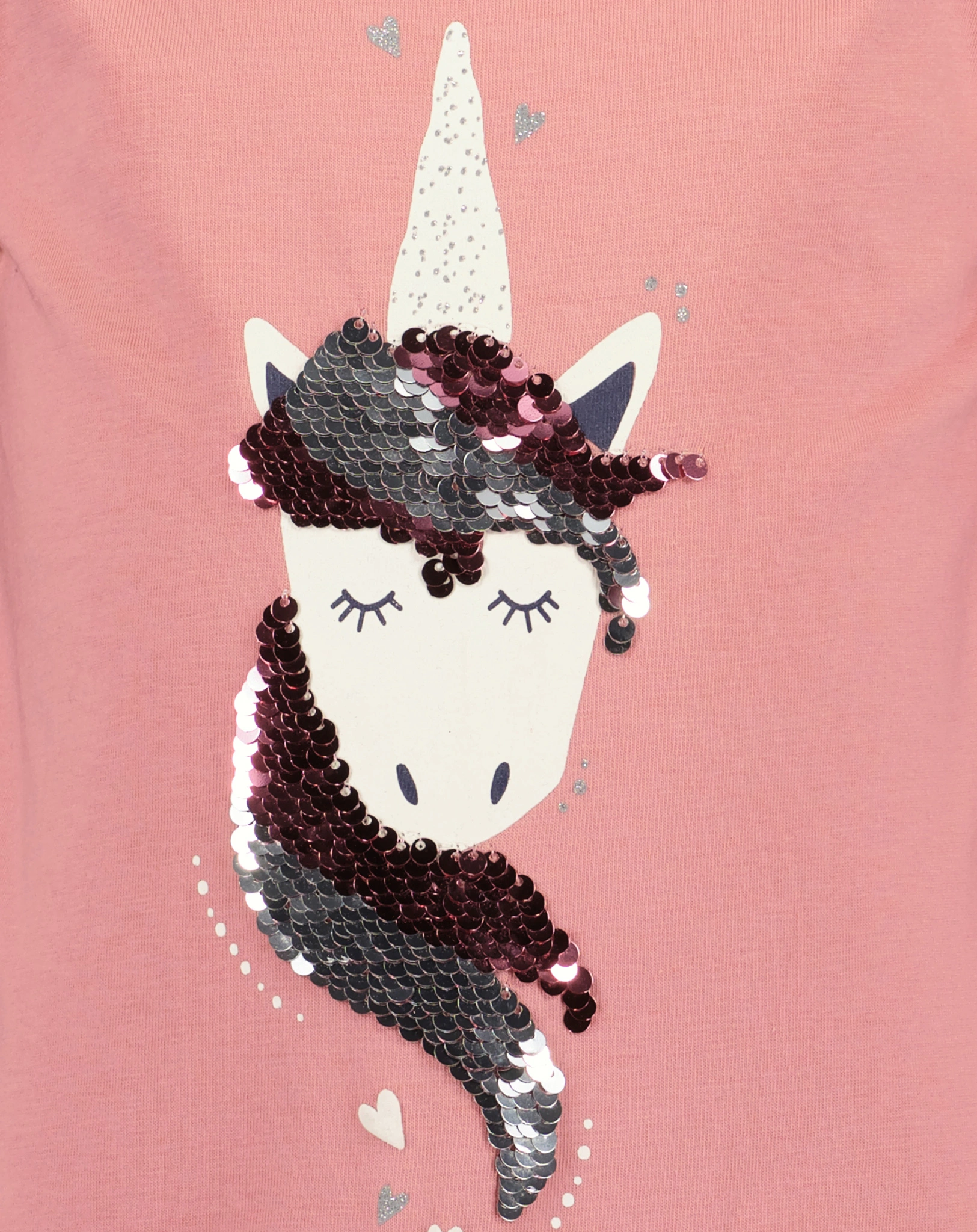 Langarmshirt MAGIC UNICORN mit Wendepailletten in mauve