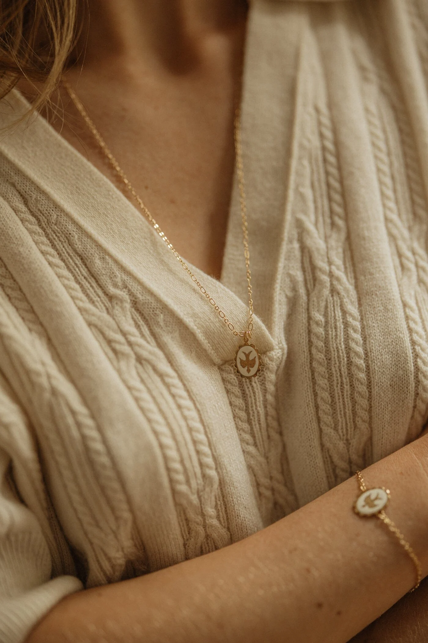 THÉMIS - Collier colombe doré à l'or fin | Doré