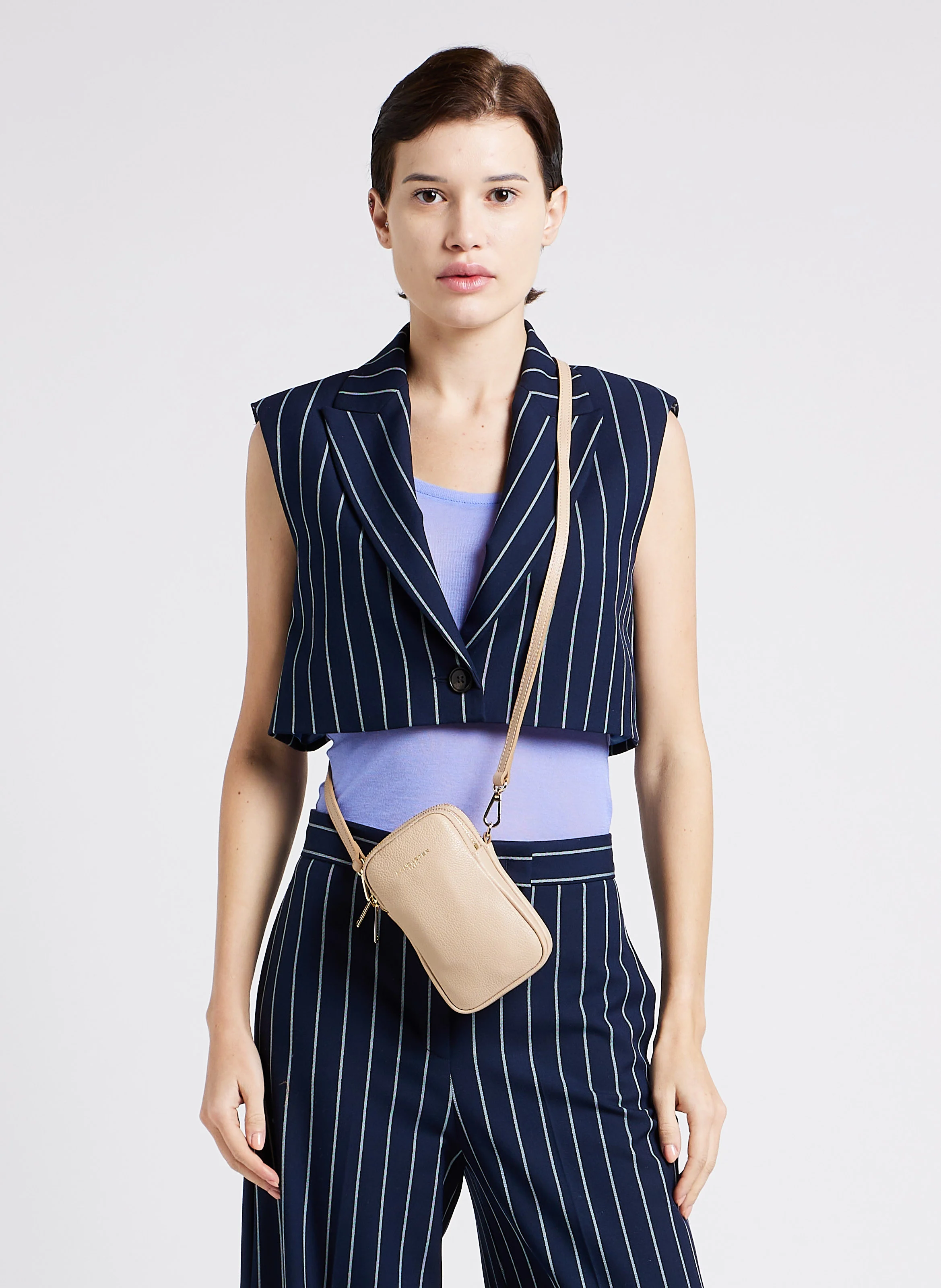DUNE - Pochette pour téléphone en cuir| Beige