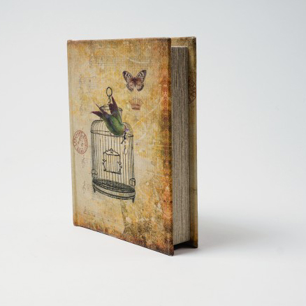 Buchhülle 'Vogelkäfig', B 16 cm, H 19 cm, T 4 cm von fischer's lagerhaus